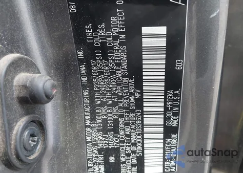 2013 Toyota Sienna Le V6 8 Passenger из США, поврежденный, VIN 5TDKK3DC1DS286243